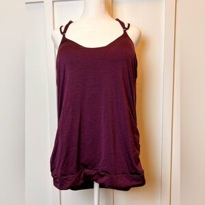 Athleta Tank Top XL Optimism Racerback Shelf Bra Workout Athletic Maroon Purple